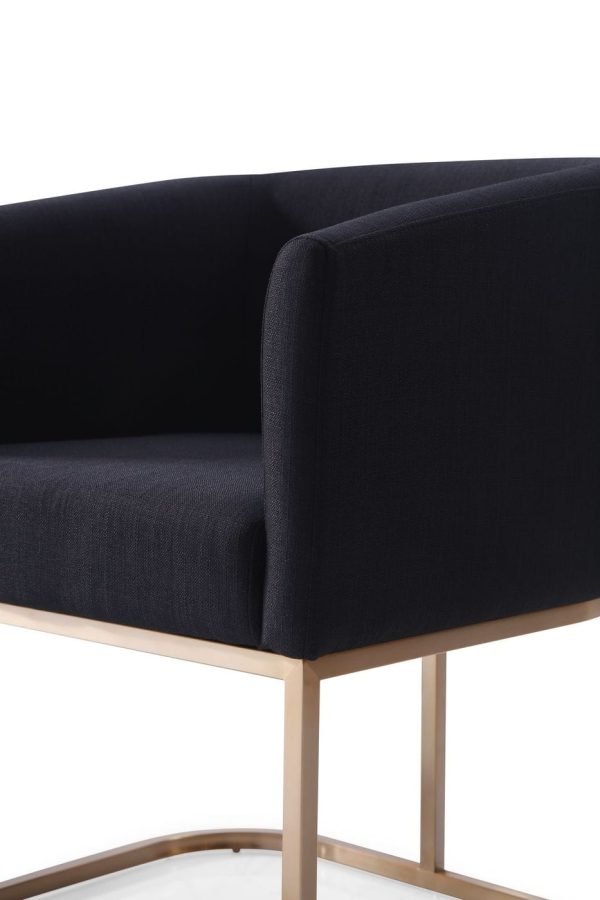 Modrest Yukon - Modern Black & Antique Brass Dining Chair - Image 4