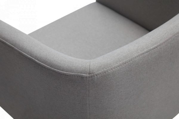 Modrest Yukon - Modern Medium Grey Fabric & Antique Brass Dining Chair - Image 4