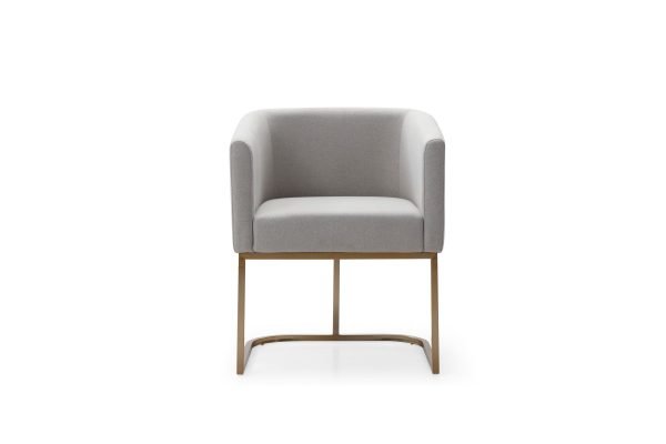 Modrest Yukon - Modern Light Grey Fabric Dining Chair - Image 3