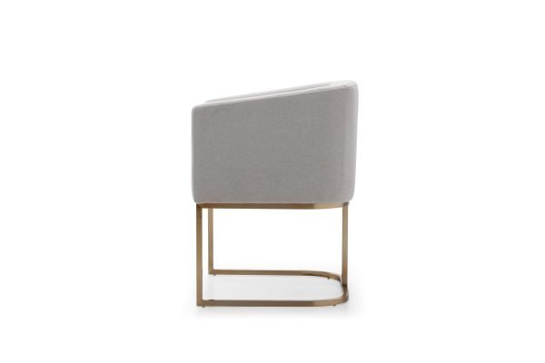 Modrest Yukon - Modern Light Grey Fabric Dining Chair - Image 4