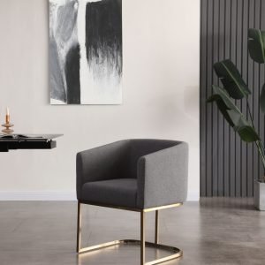 Modrest Yukon - Modern Dark Grey Fabric Dining Chair