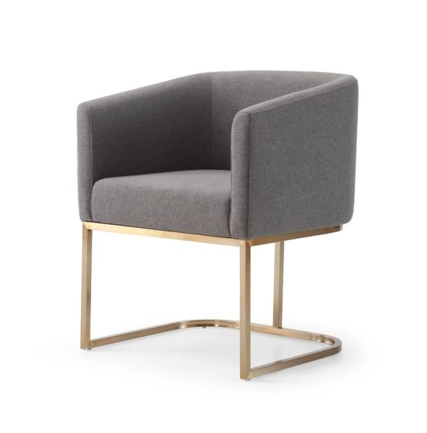 Modrest Yukon - Modern Dark Grey Fabric Dining Chair - Image 2