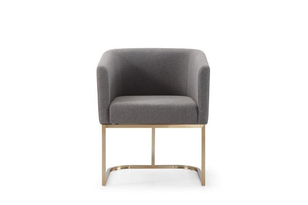 Modrest Yukon - Modern Dark Grey Fabric Dining Chair - Image 3