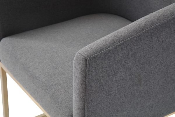 Modrest Yukon - Modern Dark Grey Fabric Dining Chair - Image 4