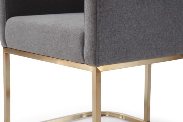 Modrest Yukon - Modern Dark Grey Fabric Dining Chair - Image 5