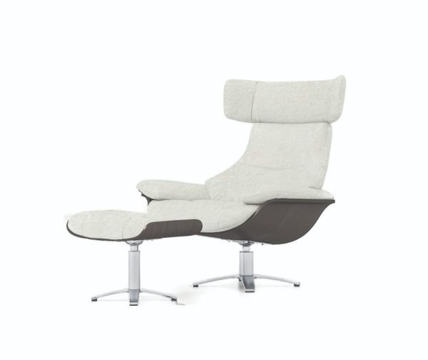 Modrest - Zahara Modern Beige Lounge Chair & Ottoman - Image 4