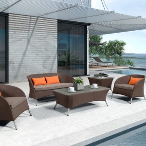 Renava Zamora Outdoor Brown Sofa Set