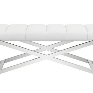 Modrest Xane - Contemporary White Vegan Leather Bench