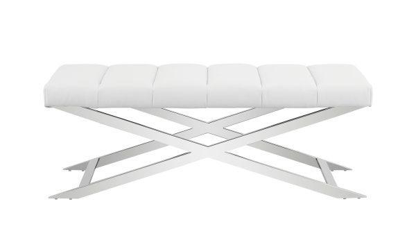 Modrest Xane - Contemporary White Vegan Leather Bench