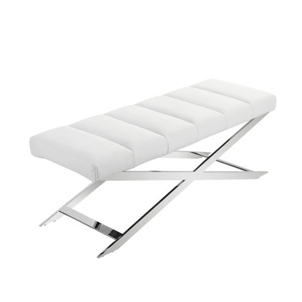 Modrest Xane - Contemporary White Vegan Leather Bench - Image 2