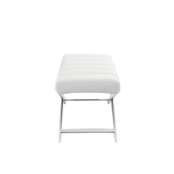 Modrest Xane - Contemporary White Vegan Leather Bench - Image 3