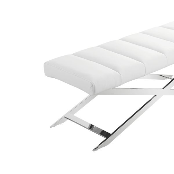 Modrest Xane - Contemporary White Vegan Leather Bench - Image 4
