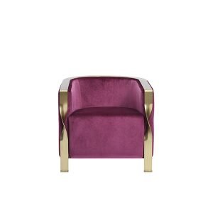 Divani Casa Anthony Modern Pink & Gold Accent Chair