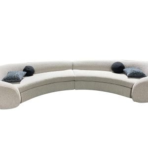 Modrest - Kilmer Modern Grey Curved Fabric Sectional Sofa