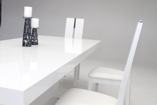 Zenith Modern White Extendable Dining Table - Image 2