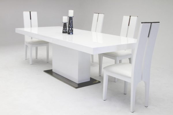 Zenith Modern White Extendable Dining Table - Image 4