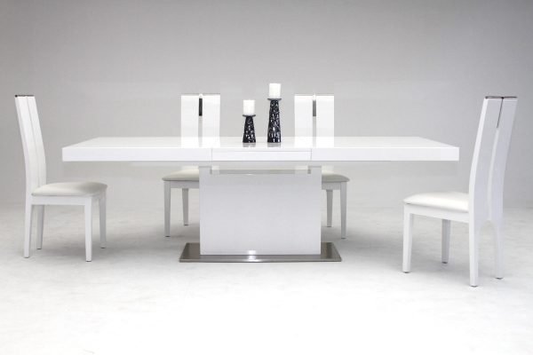 Zenith Modern White Extendable Dining Table - Image 3