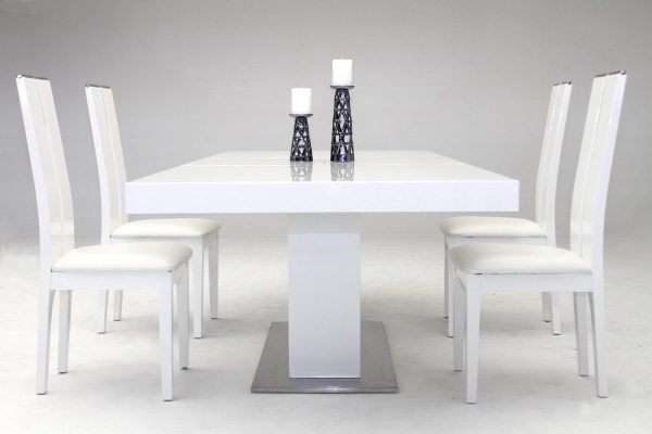 Zenith Modern White Extendable Dining Table - Image 5